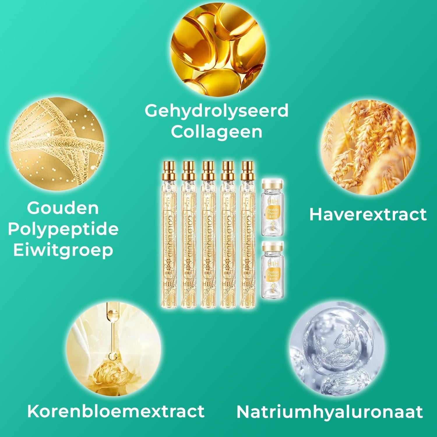 GoldThread™ | Oplosbaar Proteïne Collageen Gezichtslift Draad Set