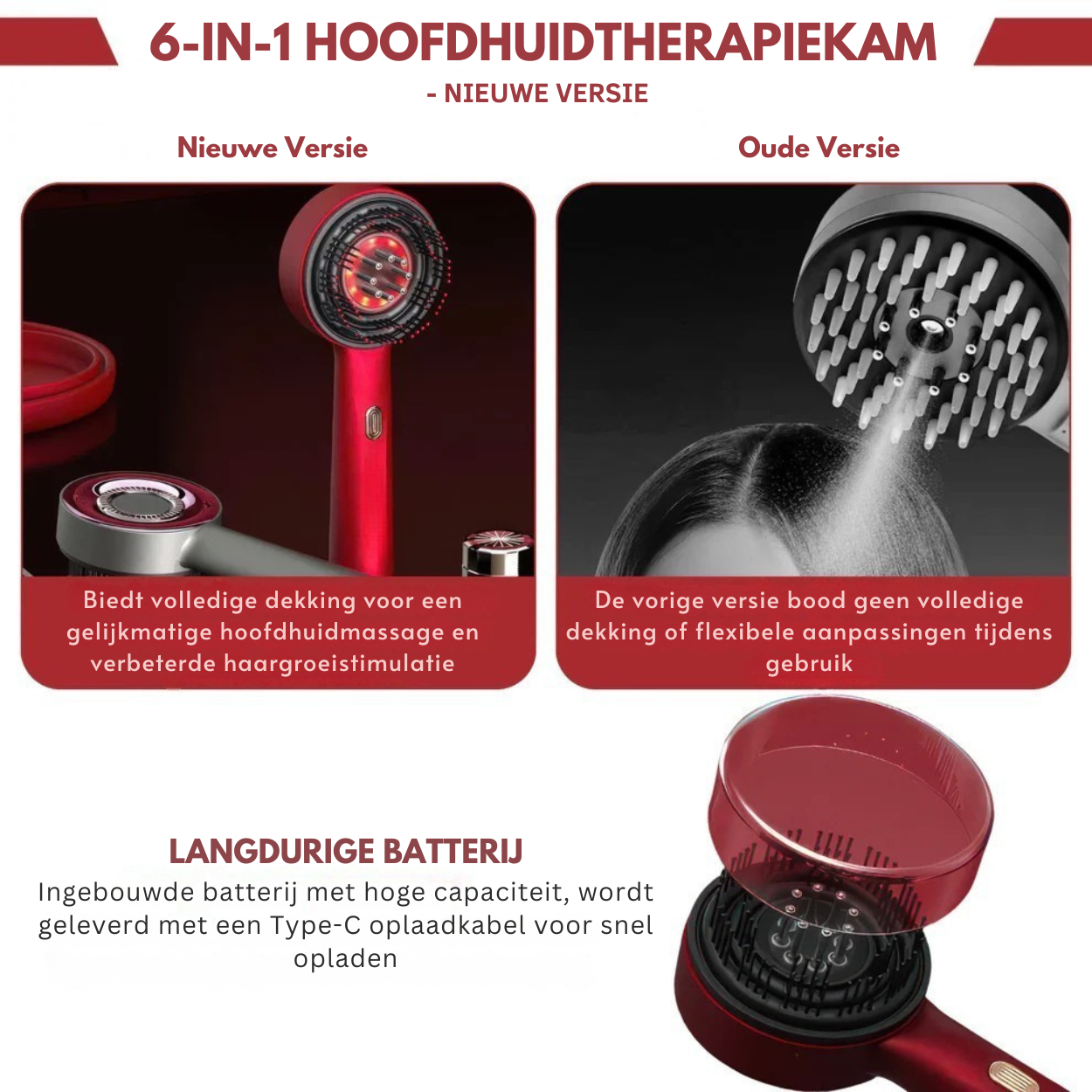 RootSoothe™ | Roodlicht Therapie Borstel + Gratis Haargroei Olie