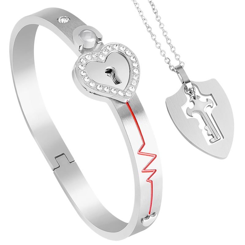 Linked Affection™ | Slotenarmband en Sleutelketting Set