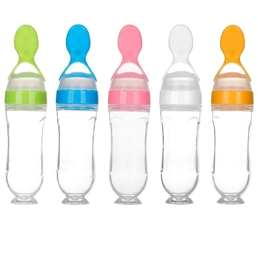 👼Knijpbare Baby Lepel Fles