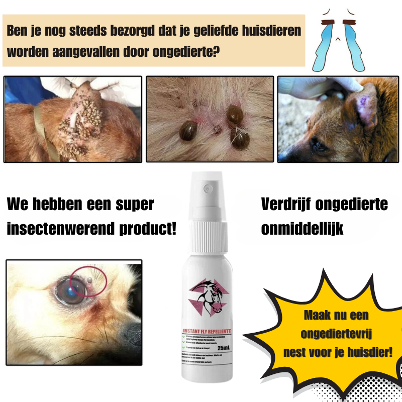 BRAXTO™ | Instant Equine Vliegenafweermiddel Externe Teken en Anti-jeuk Spray voor Huisdieren