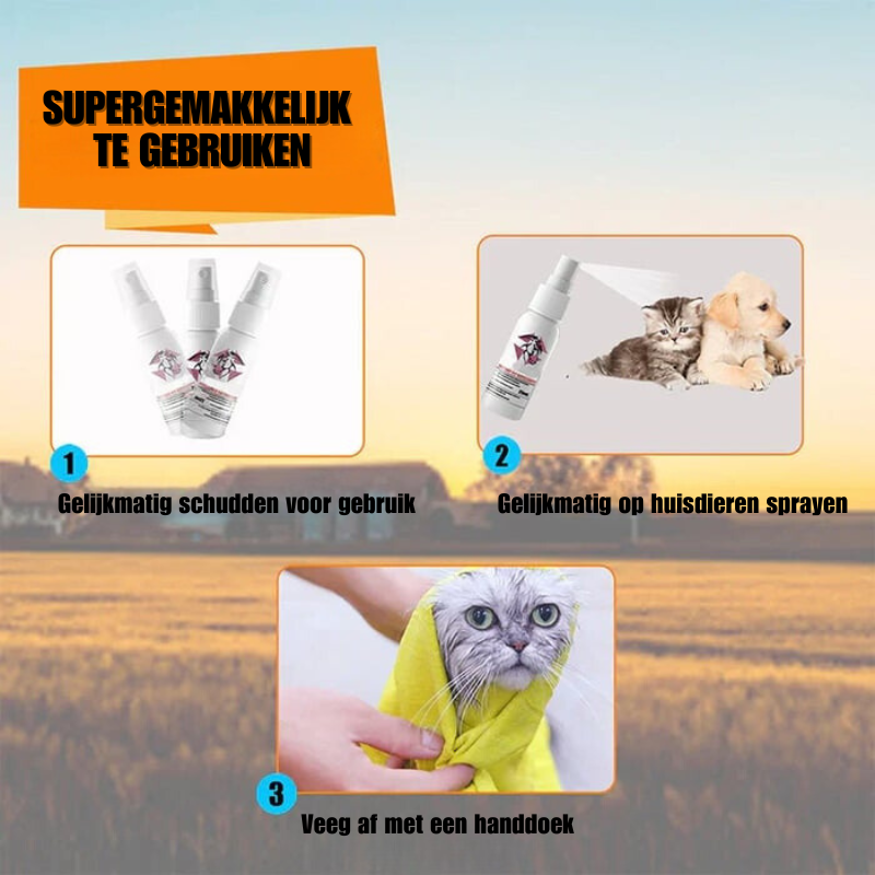 BRAXTO™ | Instant Equine Vliegenafweermiddel Externe Teken en Anti-jeuk Spray voor Huisdieren