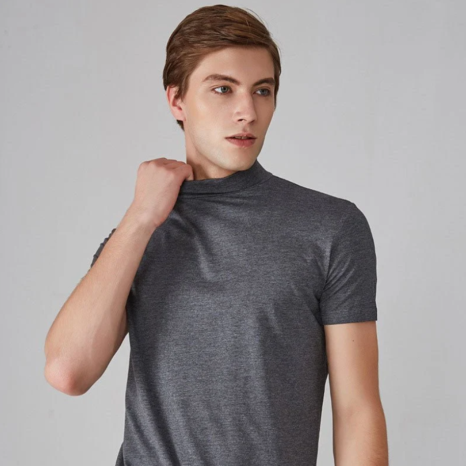 🔥Slim fit heren T-shirt met Opstaande Kraag