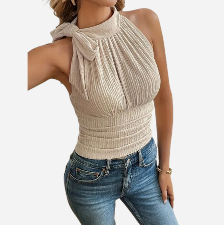 Elani | Riviera geplooide halternektop