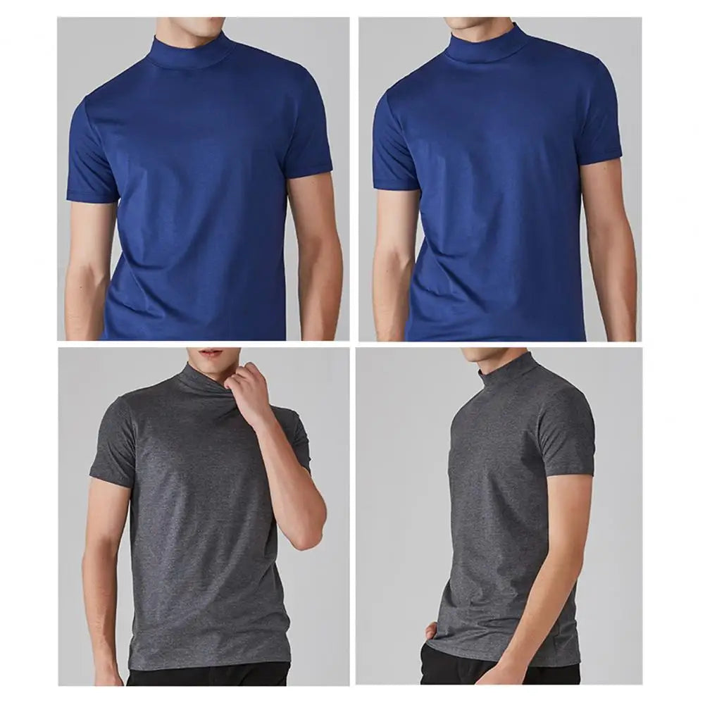 🔥Slim fit heren T-shirt met Opstaande Kraag