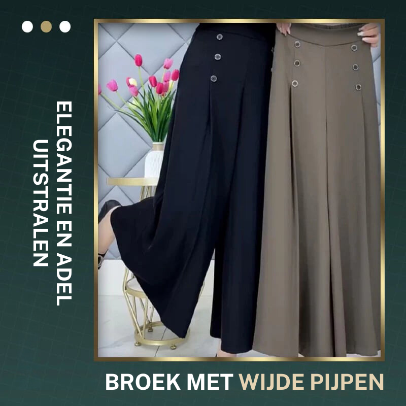 LORIA™ | Stijlvolle Geplooide Broek Met Wijde Pijpen