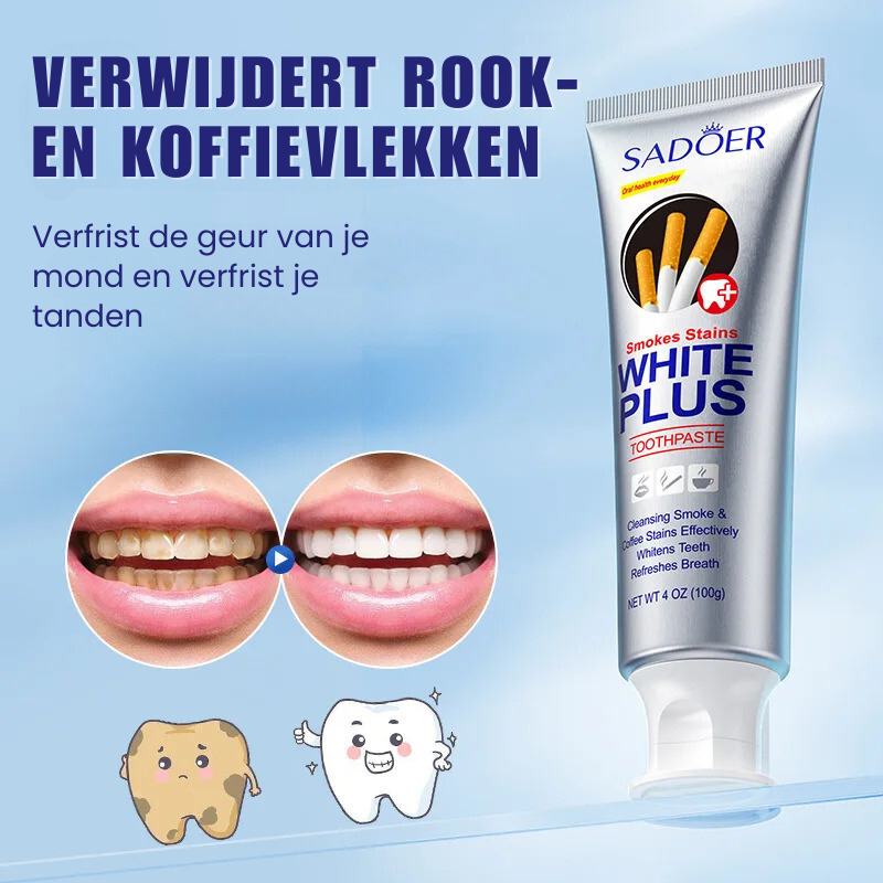 Smoke Stains White Plus™ | Rookvlekken Tandpasta