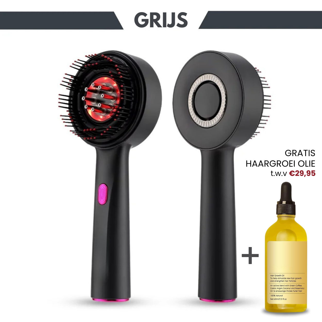 RootSoothe™ | Roodlicht Therapie Borstel + Gratis Haargroei Olie